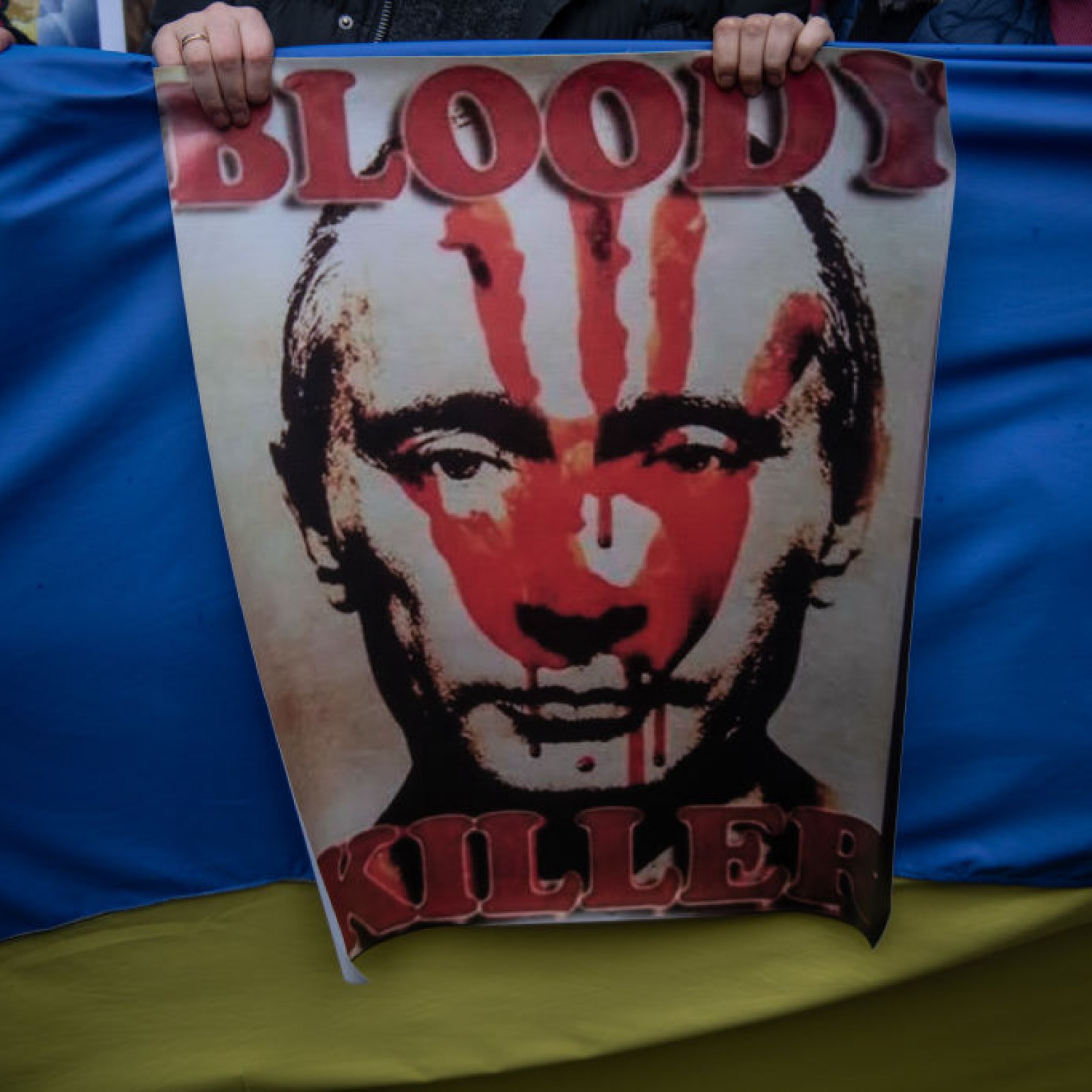 putin bloody killer poster